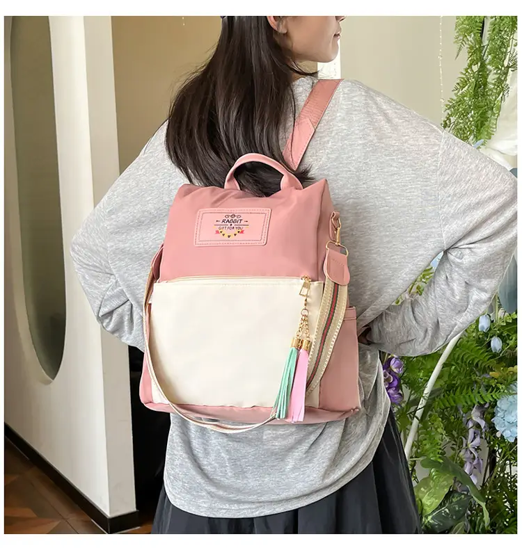 Girls Fashionable Multi-Purpose Shoulder Backpack with Tassel — feature 19