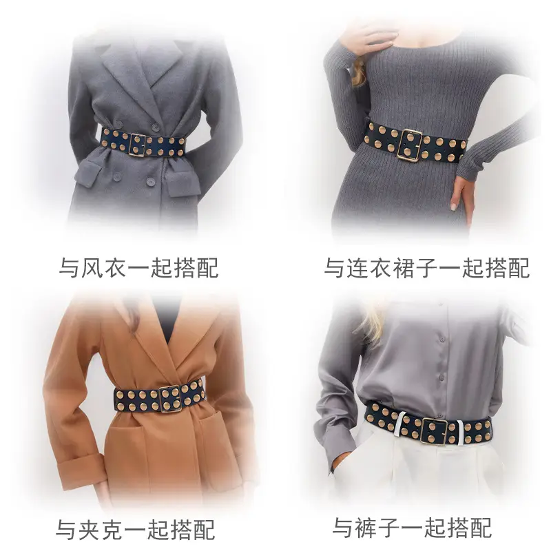 Green Korean Style Women's Belt with Square Buckle - Image 9