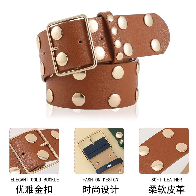 Green Korean Style Women's Belt with Square Buckle - Image 10