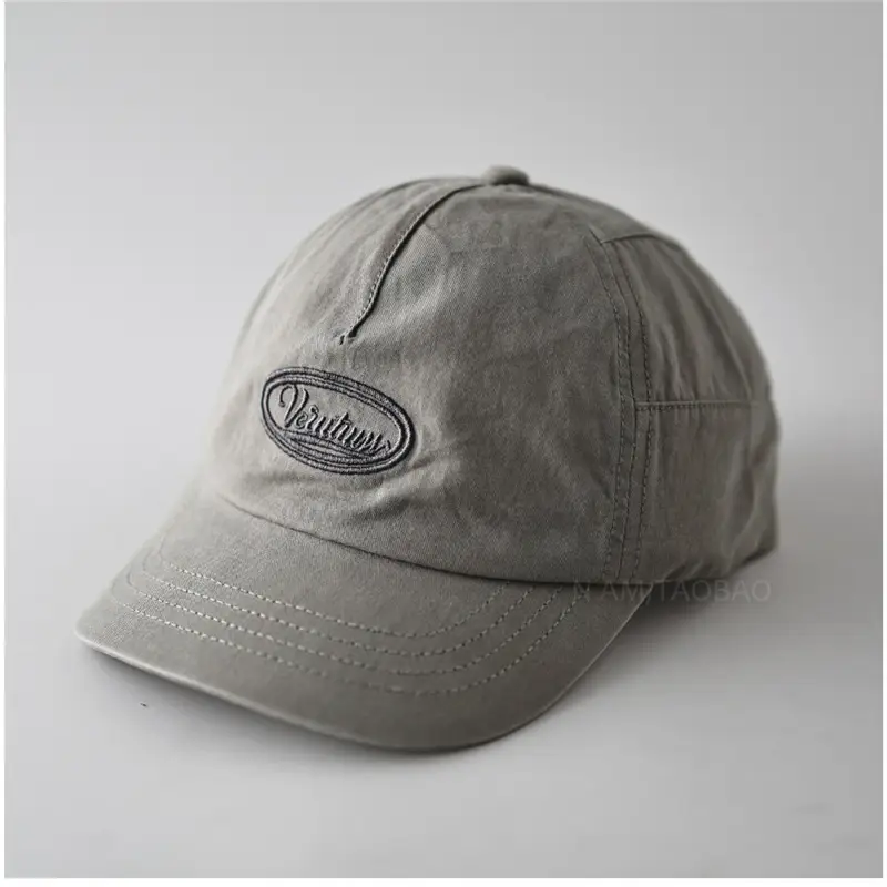 Gray Letter Embroidered Baseball Cap for Men Women