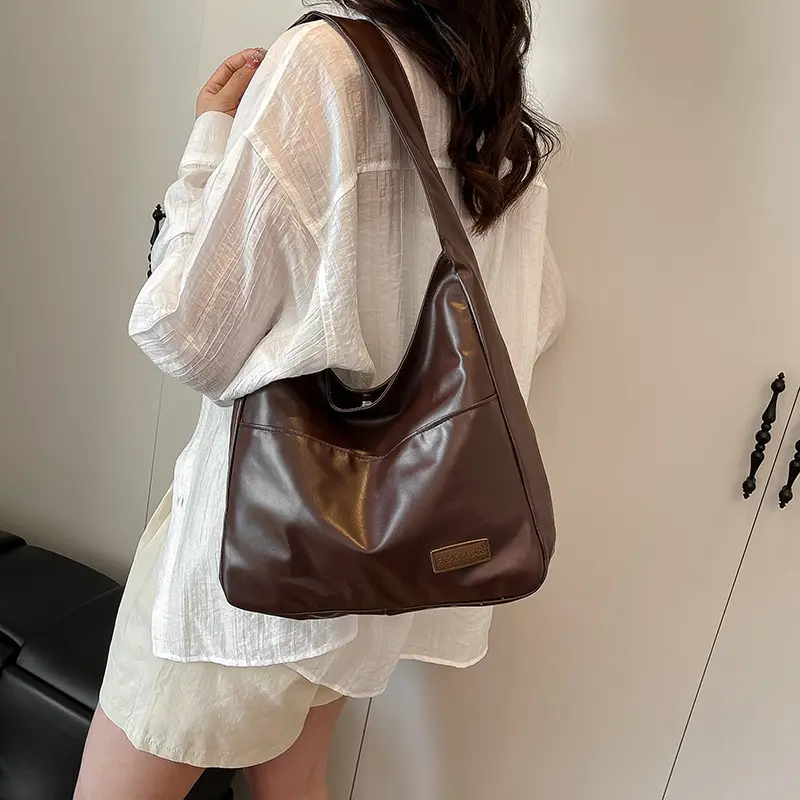 Women Retro Brown PU Shoulder Bag 2025 - Image 8