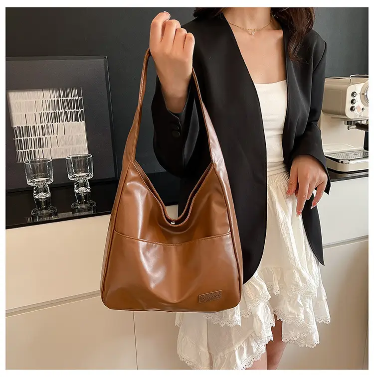Women Retro Brown PU Shoulder Bag 2025 — feature 13