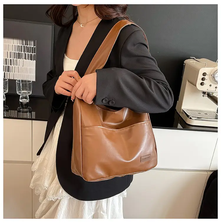 Women Retro Brown PU Shoulder Bag 2025 — feature 15