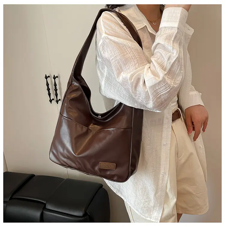 Women Retro Brown PU Shoulder Bag 2025 — feature 26