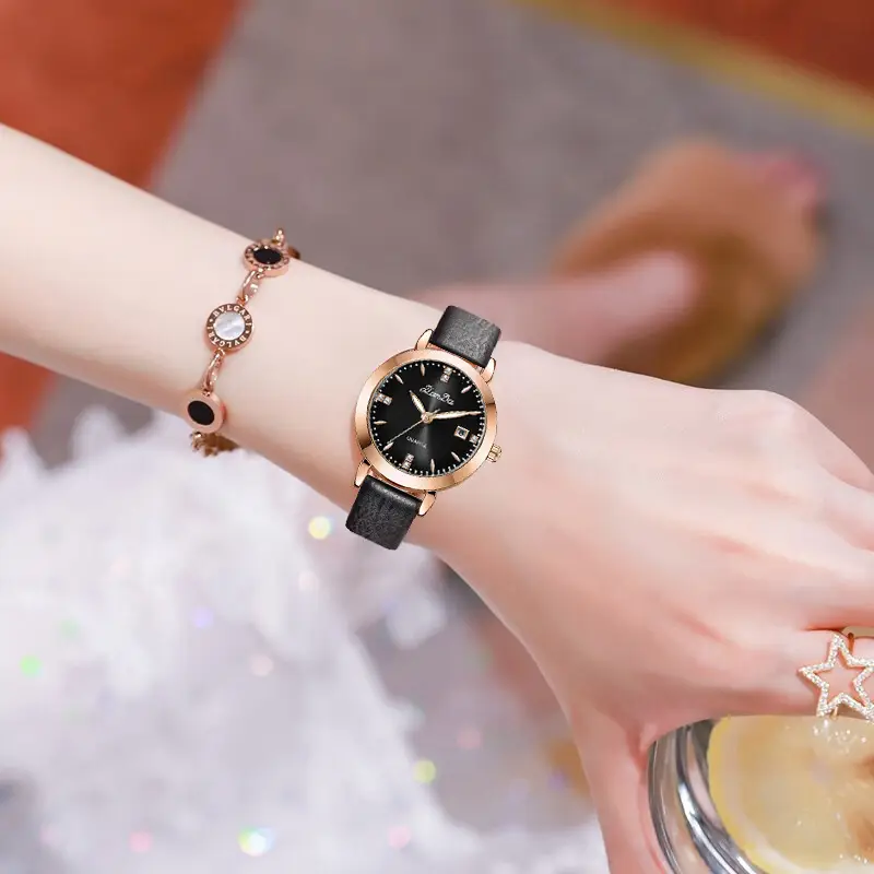 Jinlangda Women's Quartz Watch with Calendar & Luminous Design