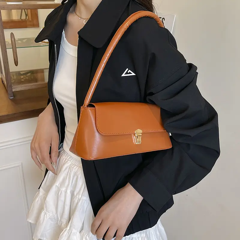 Retro Maroon Handheld Shoulder Bag 2025 Spring - Image 7