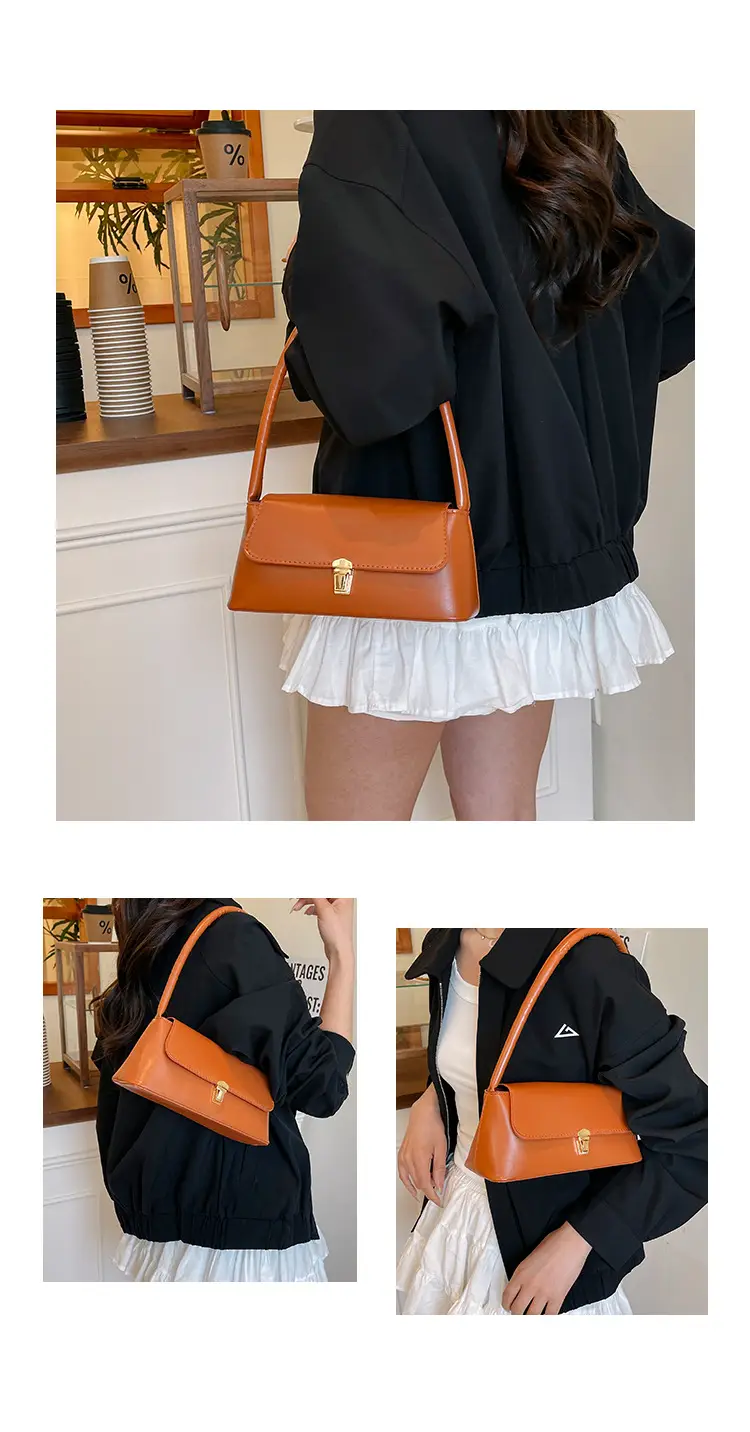 Retro Maroon Handheld Shoulder Bag 2025 Spring — feature 11