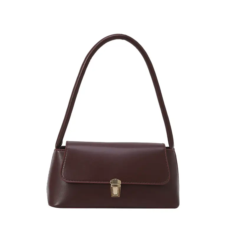 Retro Maroon Handheld Shoulder Bag 2025 Spring - Image 2