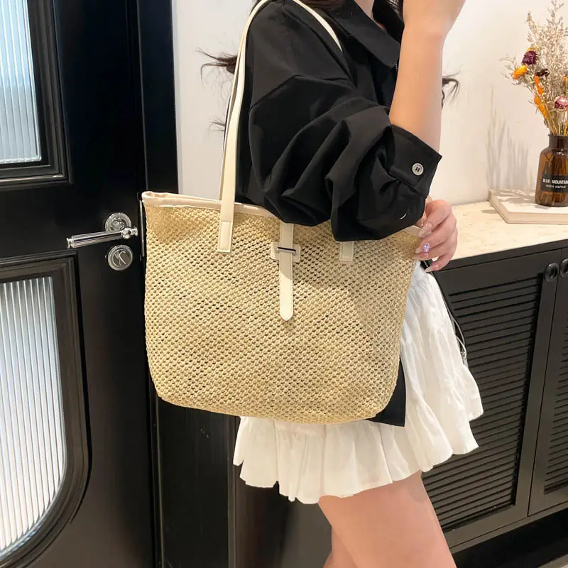 Korean Style Woven Tote Bag 2025 Summer - Image 5
