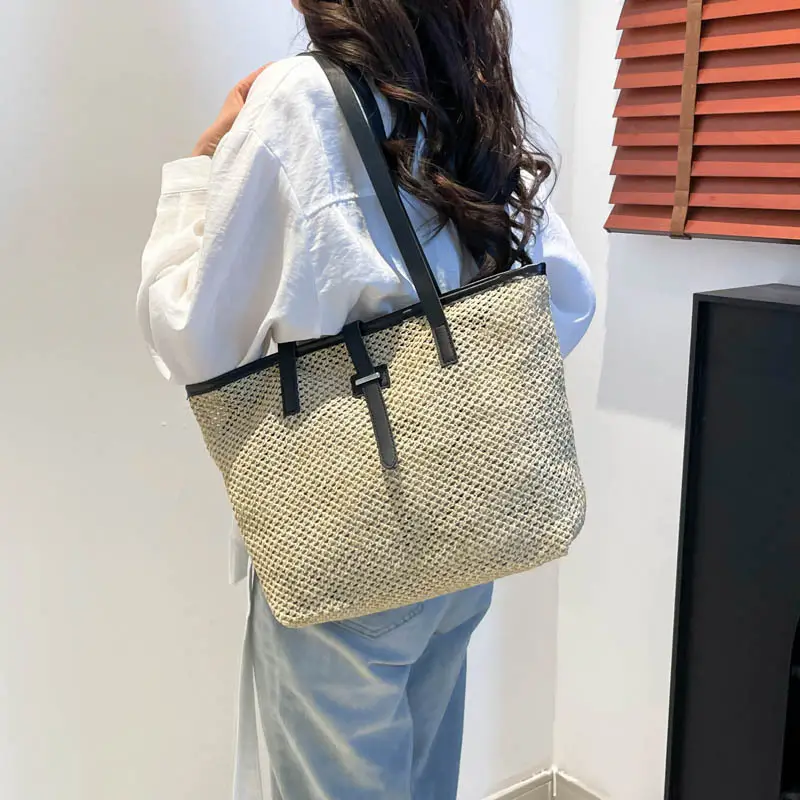 Korean Style Woven Tote Bag 2025 Summer - Image 6