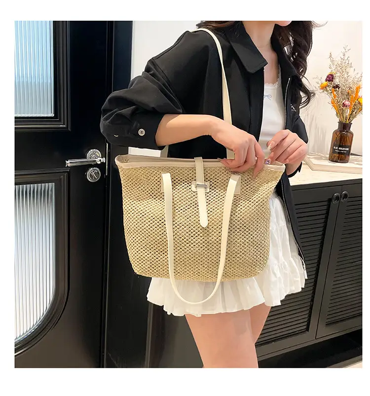 Korean Style Woven Tote Bag 2025 Summer — feature 26
