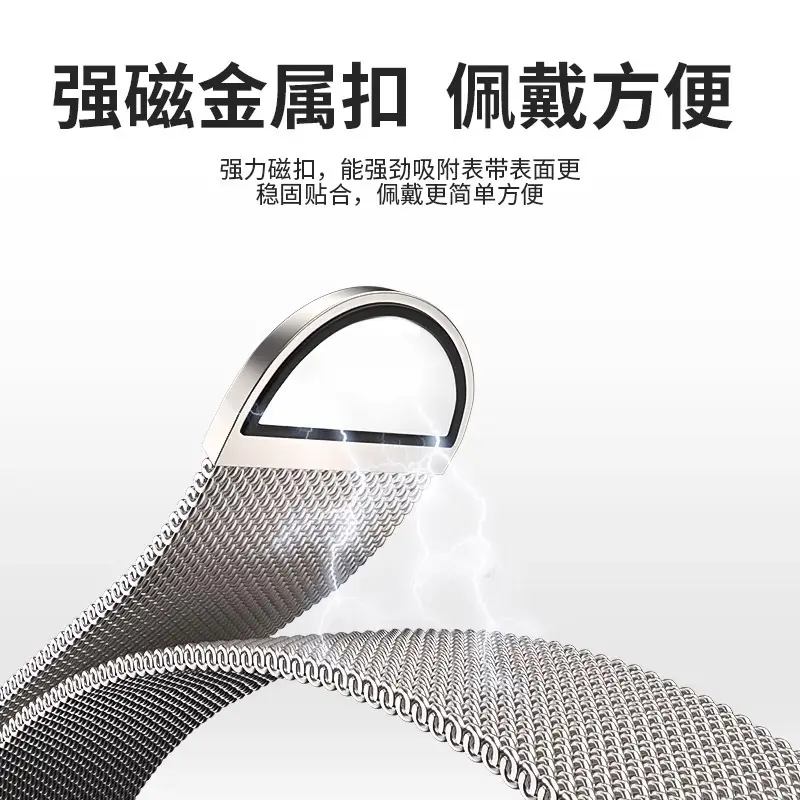 Suitable for Applewatch10 Apple Milan I8 Watch Chain S9 Stainless Steel S8 Metal Wristband 7Se Magnetic Suction 3