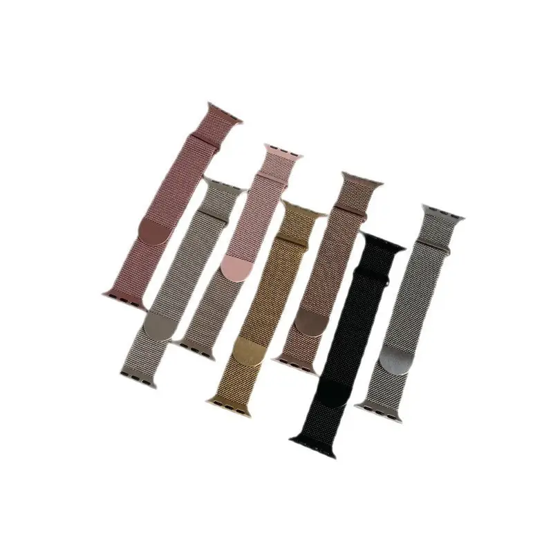 Suitable for Applewatch10 Apple Milan I8 Watch Chain S9 Stainless Steel S8 Metal Wristband 7Se Magnetic Suction 3