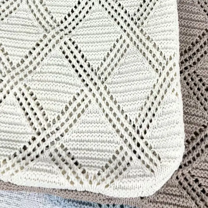 Women's Light Blue Knitted Shoulder Bag Large Capacity - Image 8