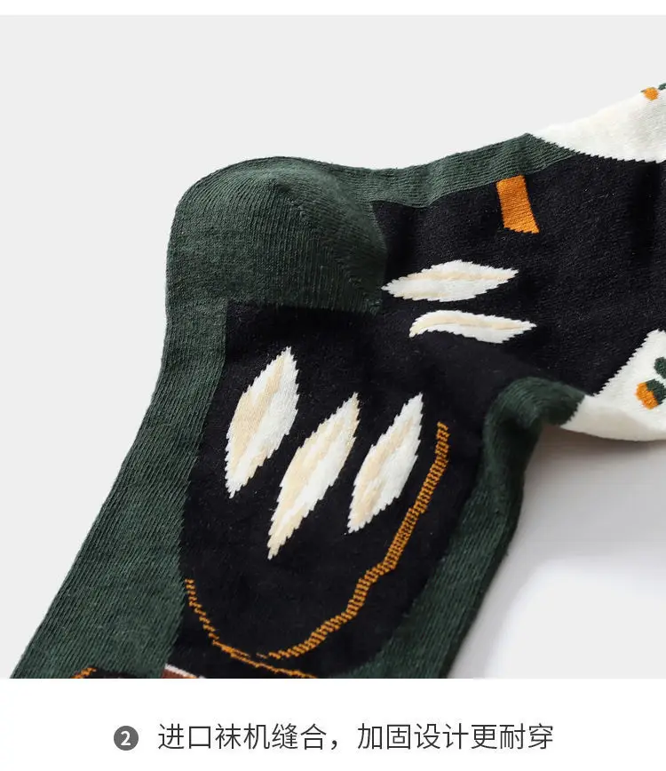 Autumn College Style Trendy Socks, Retro Oil Painting Socks for Women, Creative Colorful Korean Style Personality Mid-Tube Socks for Men, Zhuji Socks — feature 12