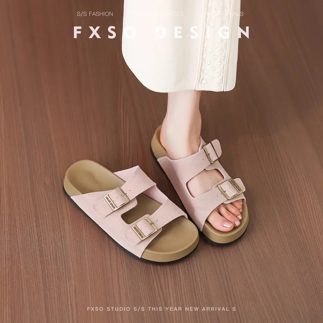 Thick-Soled Birkenstock Slippers for Women's Spring Outer Wear 2025 New Fairy Forest Retro Soft-Soled Comfortable Flats Sandals - Image 6