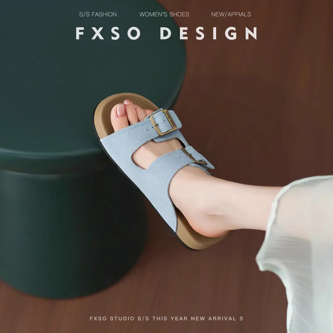 Thick-Soled Birkenstock Slippers for Women's Spring Outer Wear 2025 New Fairy Forest Retro Soft-Soled Comfortable Flats Sandals - Image 7
