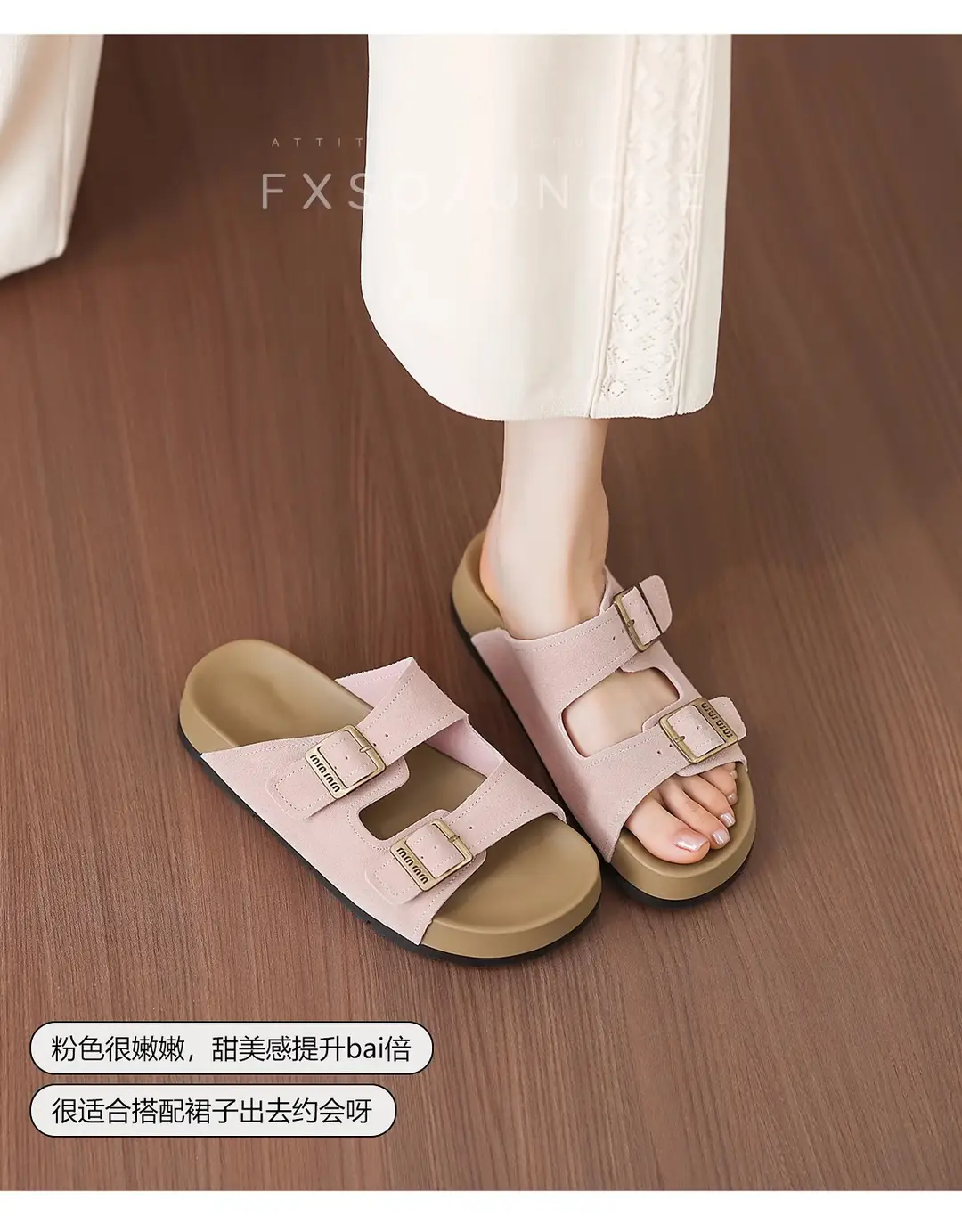 Thick-Soled Birkenstock Slippers for Women's Spring Outer Wear 2025 New Fairy Forest Retro Soft-Soled Comfortable Flats Sandals — feature 12