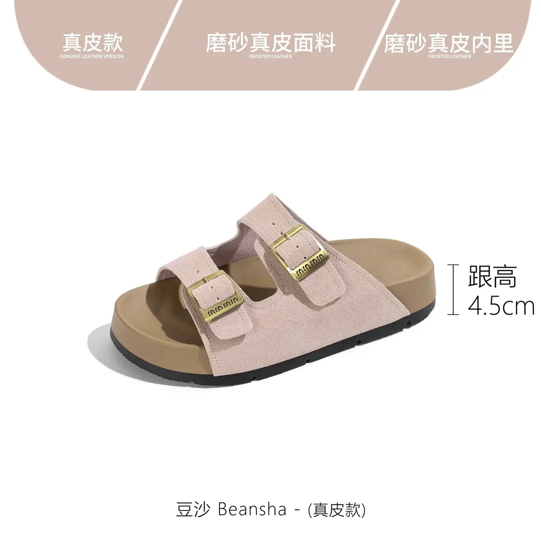 Thick-Soled Birkenstock Slippers for Women's Spring Outer Wear 2025 New Fairy Forest Retro Soft-Soled Comfortable Flats Sandals - Image 2