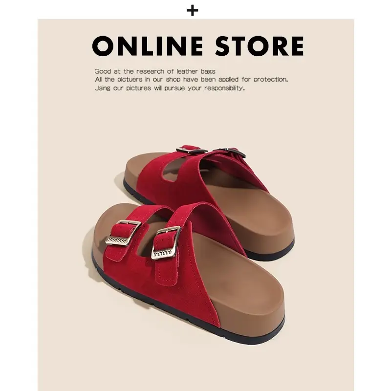 Women's Yellow Buckle Slippers Summer Casual Sandals