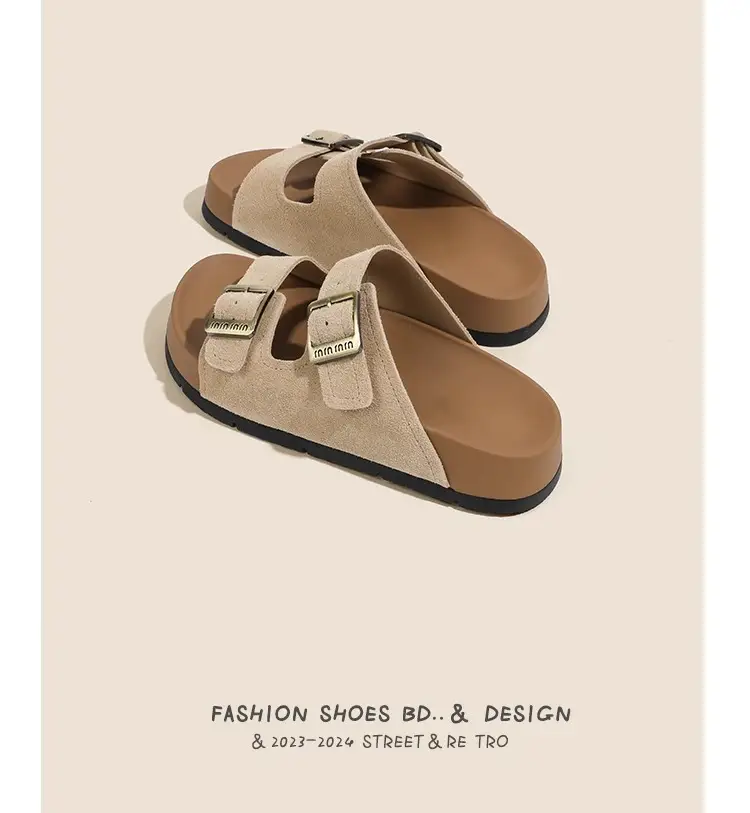 Women's Yellow Buckle Slippers Summer Casual Sandals — feature 15