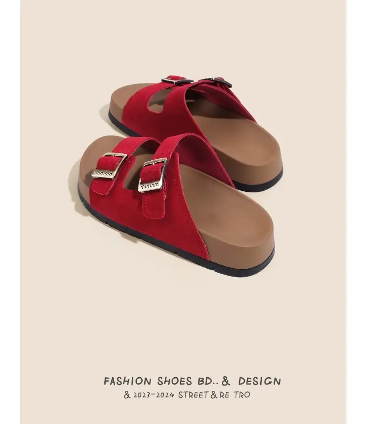 Women's Yellow Buckle Slippers Summer Casual Sandals — feature 19