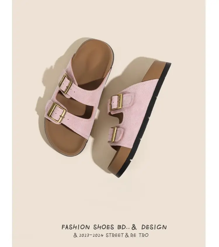 Women's Yellow Buckle Slippers Summer Casual Sandals — feature 20