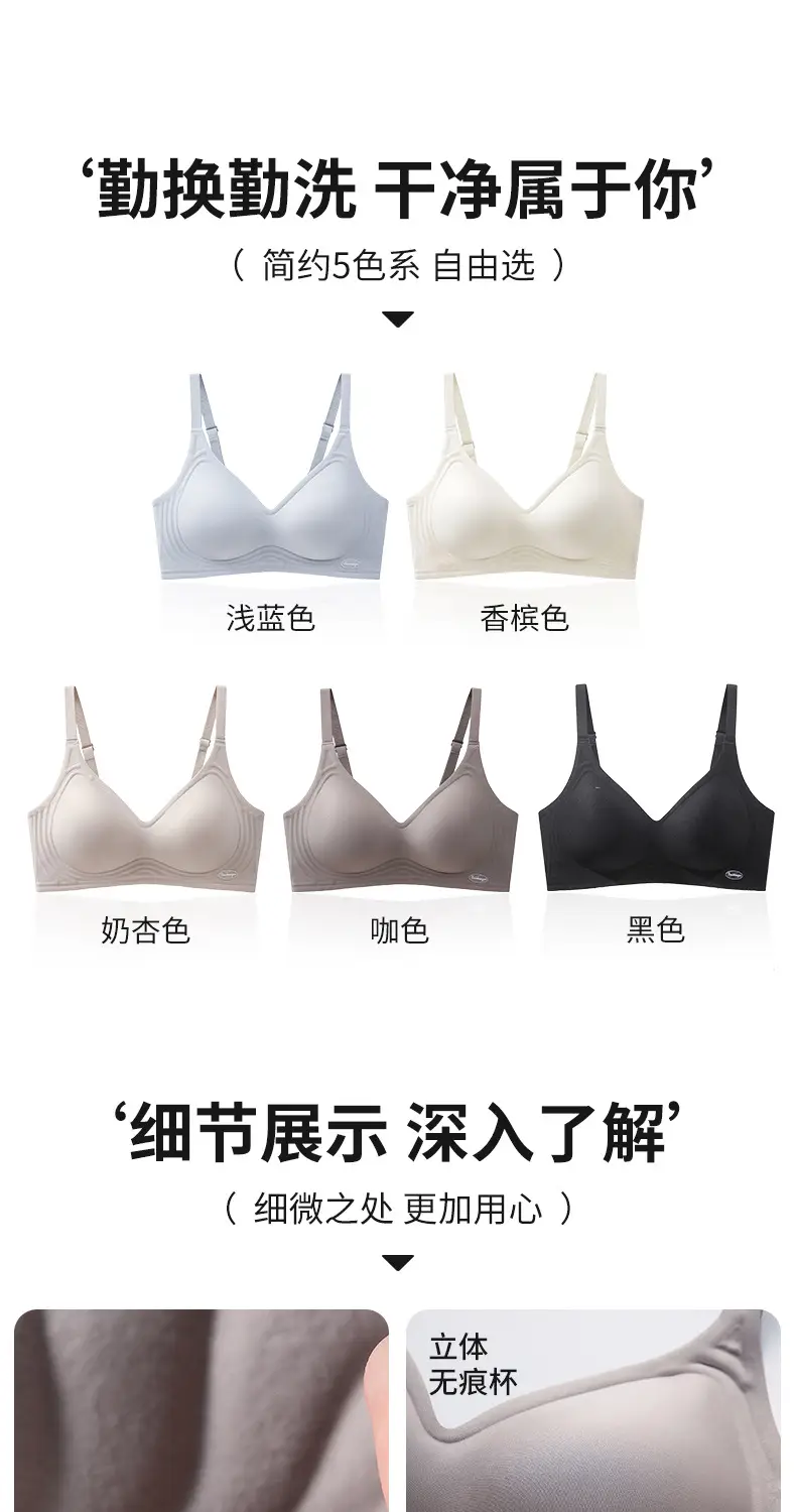 Seamless Nude Bra for Women with Soft Support, Jelly Strips for Side Breast Collection, Anti-Sagging, Wireless, Ultra-Soft Fixed Cup Bra — feature 16