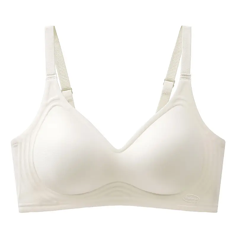 Seamless Nude Bra for Women with Soft Support, Jelly Strips for Side Breast Collection, Anti-Sagging, Wireless, Ultra-Soft Fixed Cup Bra