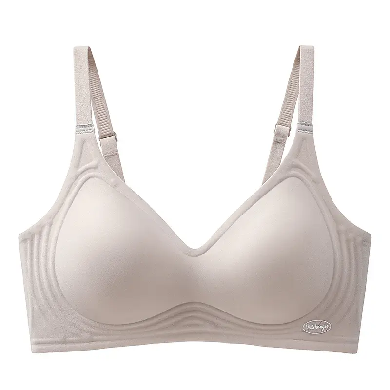 Seamless Nude Bra for Women with Soft Support, Jelly Strips for Side Breast Collection, Anti-Sagging, Wireless, Ultra-Soft Fixed Cup Bra