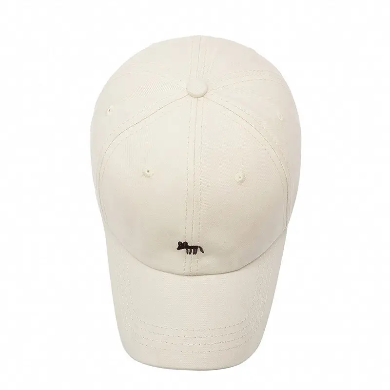 Women's Beige Duckbill Cap with Fox Embroidery - Image 11