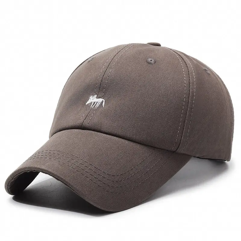 Women's Beige Duckbill Cap with Fox Embroidery - Image 3