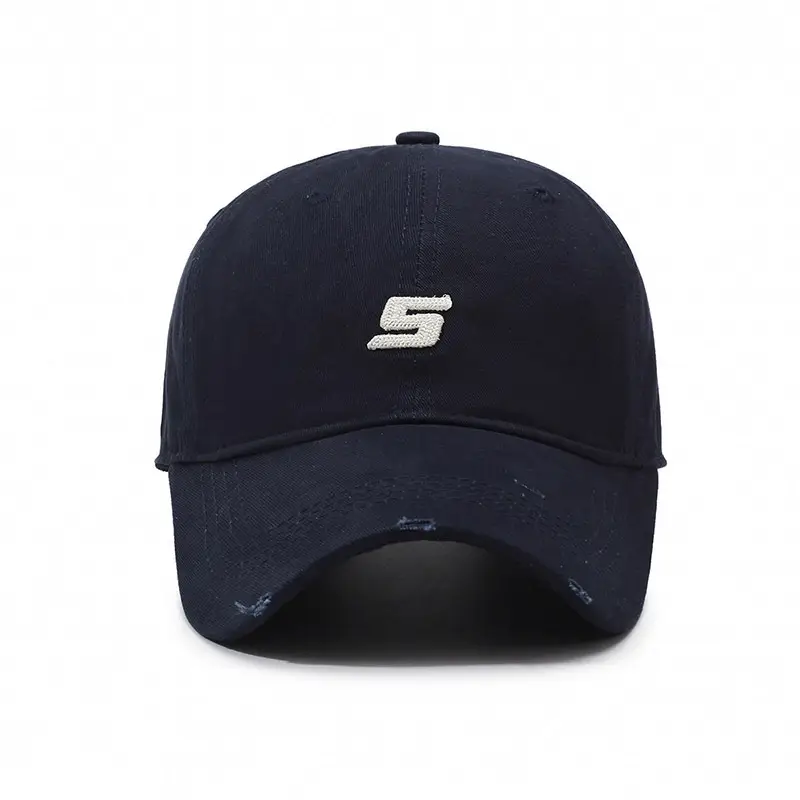 Women's Navy Blue Baseball Cap with Deep Wide Brim - Image 8