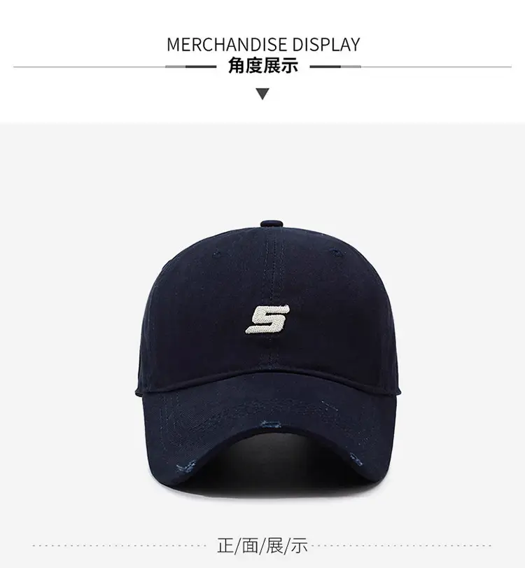 Women's Navy Blue Baseball Cap with Deep Wide Brim — feature 13