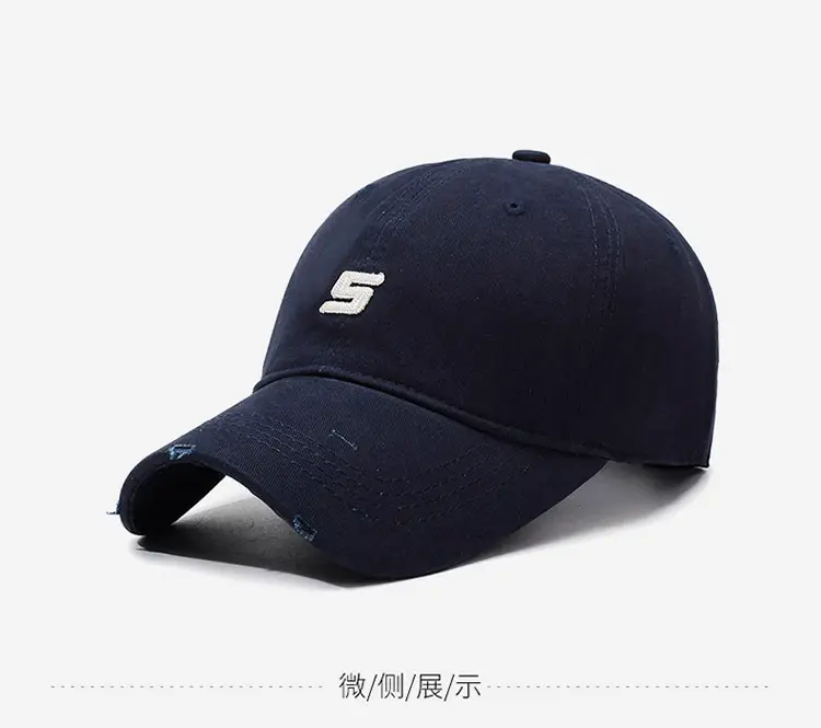 Women's Navy Blue Baseball Cap with Deep Wide Brim — feature 14