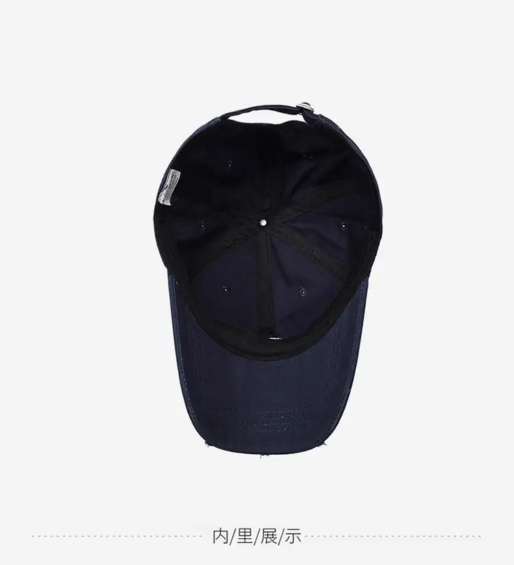 Women's Navy Blue Baseball Cap with Deep Wide Brim — feature 18