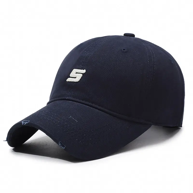 Women's Navy Blue Baseball Cap with Deep Wide Brim - Image 2