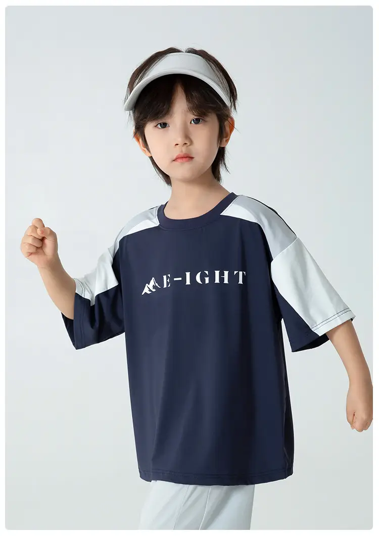 Haima Boys 2S Cotton Patchwork T-Shirt Shorts Set — feature 15