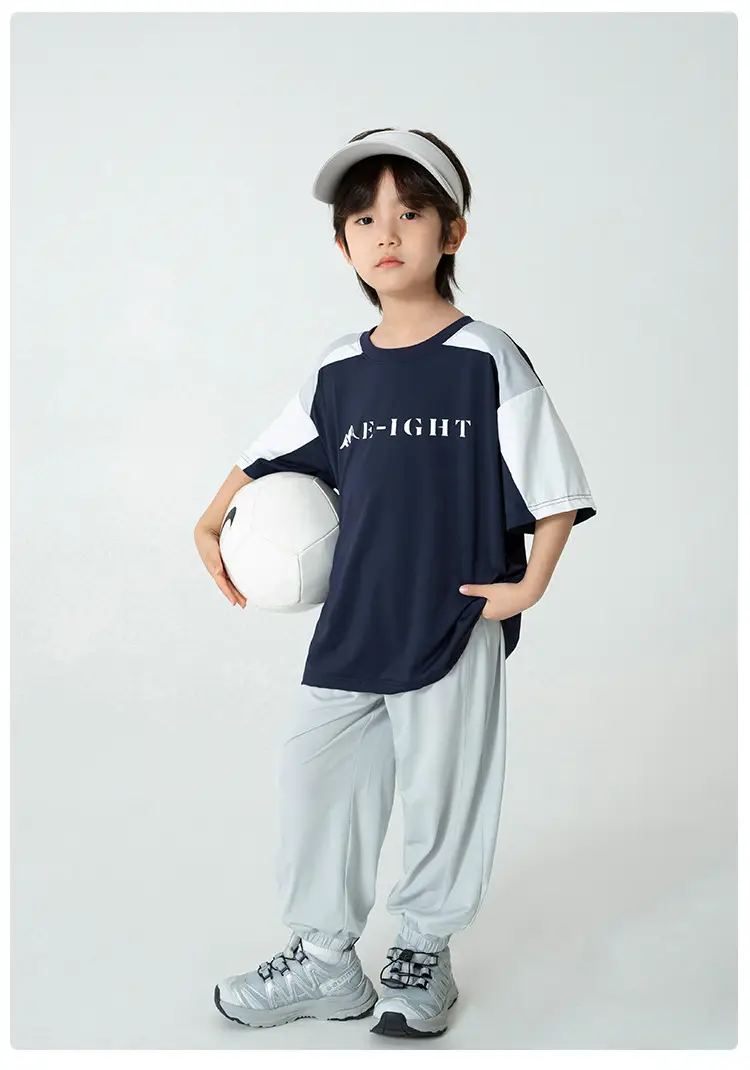 Haima Boys 2S Cotton Patchwork T-Shirt Shorts Set — feature 18