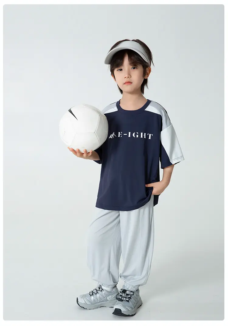 Haima Boys 2S Cotton Patchwork T-Shirt Shorts Set — feature 19