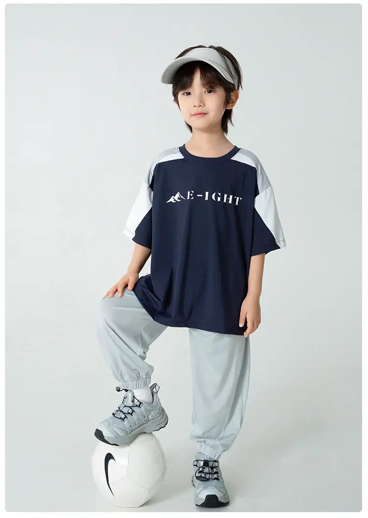 Haima Boys 2S Cotton Patchwork T-Shirt Shorts Set — feature 21
