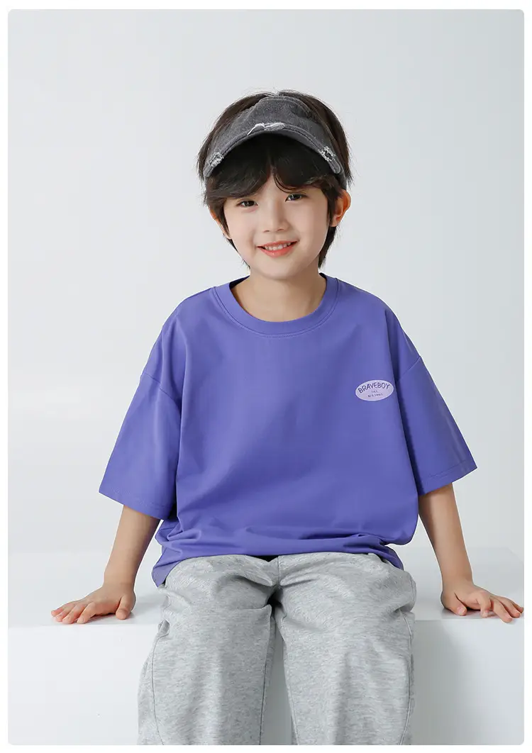 Haima Boys Letter Print T-Shirt Summer Wear — feature 12