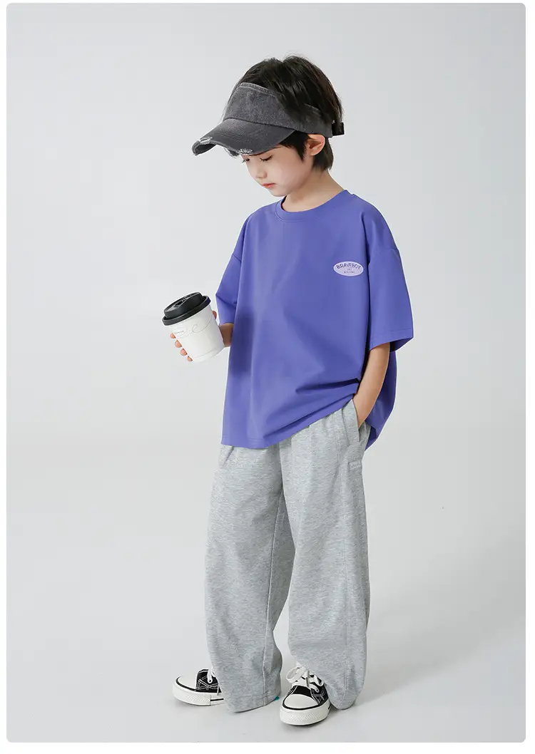 Haima Boys Letter Print T-Shirt Summer Wear — feature 14