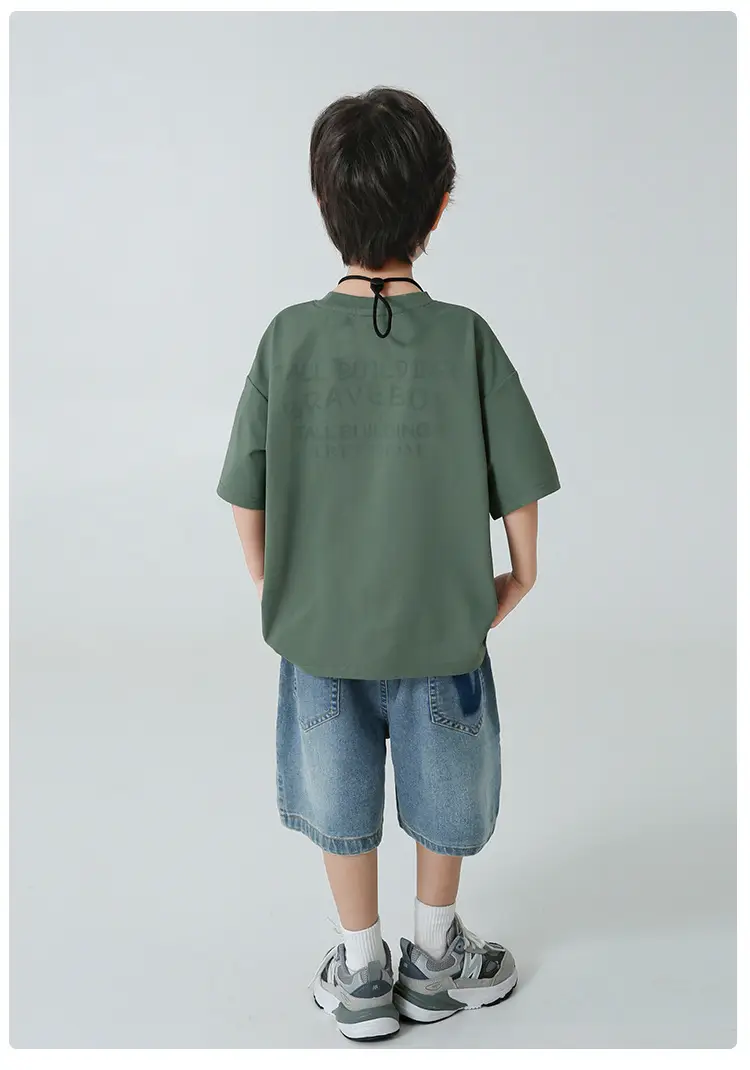 Haima Boys Letter Print T-Shirt Summer Wear — feature 17