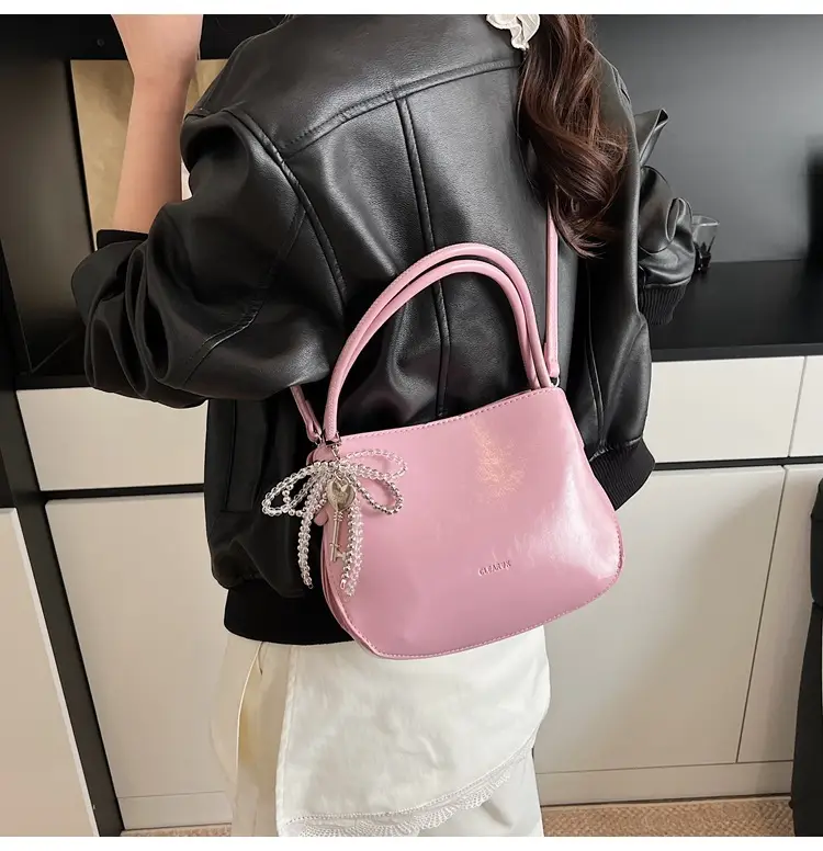 Women Crossbody Bag Beige Leather 2025 Trendy — feature 12