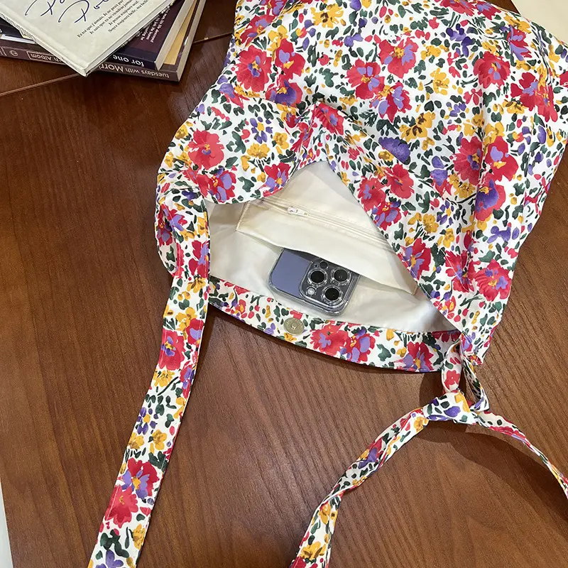 Zhang Ruonan Floral Cloth Bag Large Capacity Single Shoulder Crossbody - Image 4
