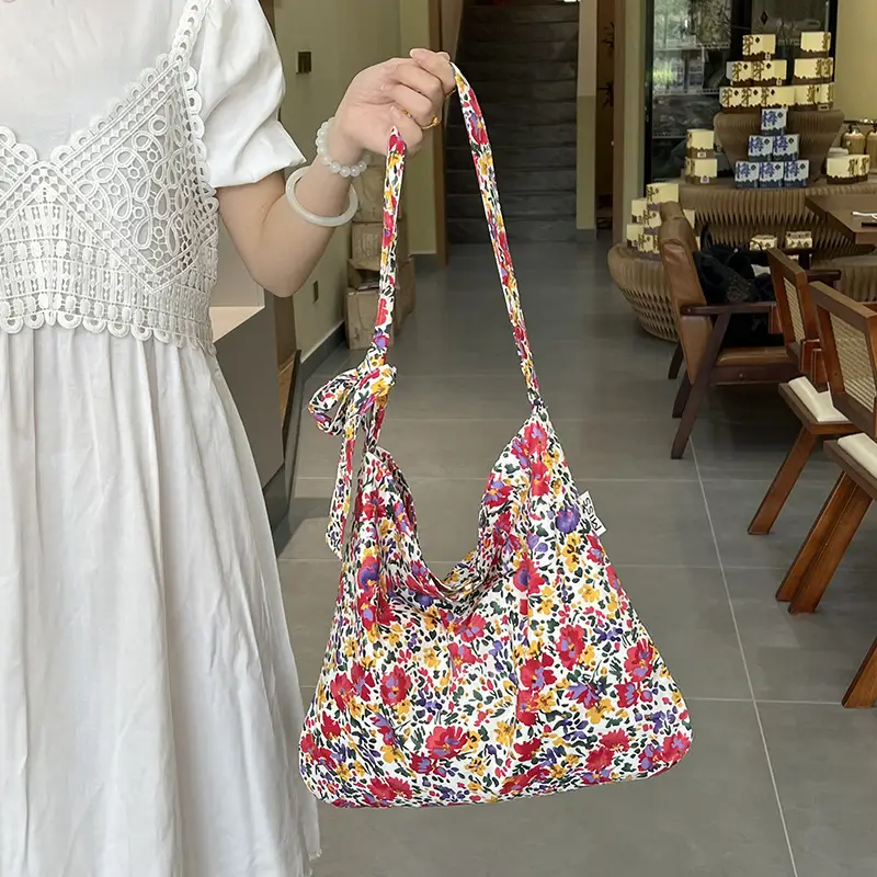 Zhang Ruonan Floral Cloth Bag Large Capacity Single Shoulder Crossbody - Image 5