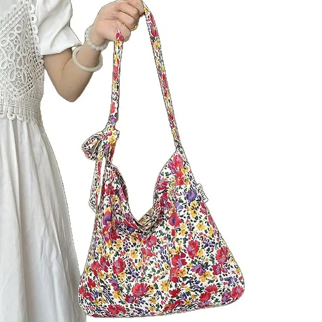 Zhang Ruonan Floral Cloth Bag Large Capacity Single Shoulder Crossbody - Image 6