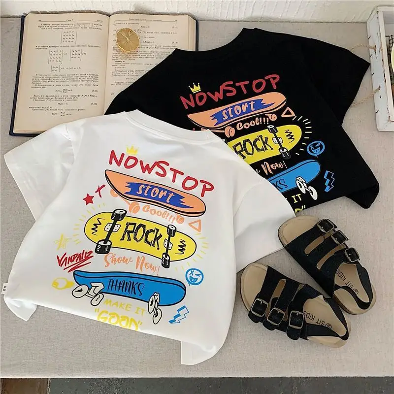 Boys Nowstop T-Shirt 2025 Summer Korean Style Small Medium - Image 3