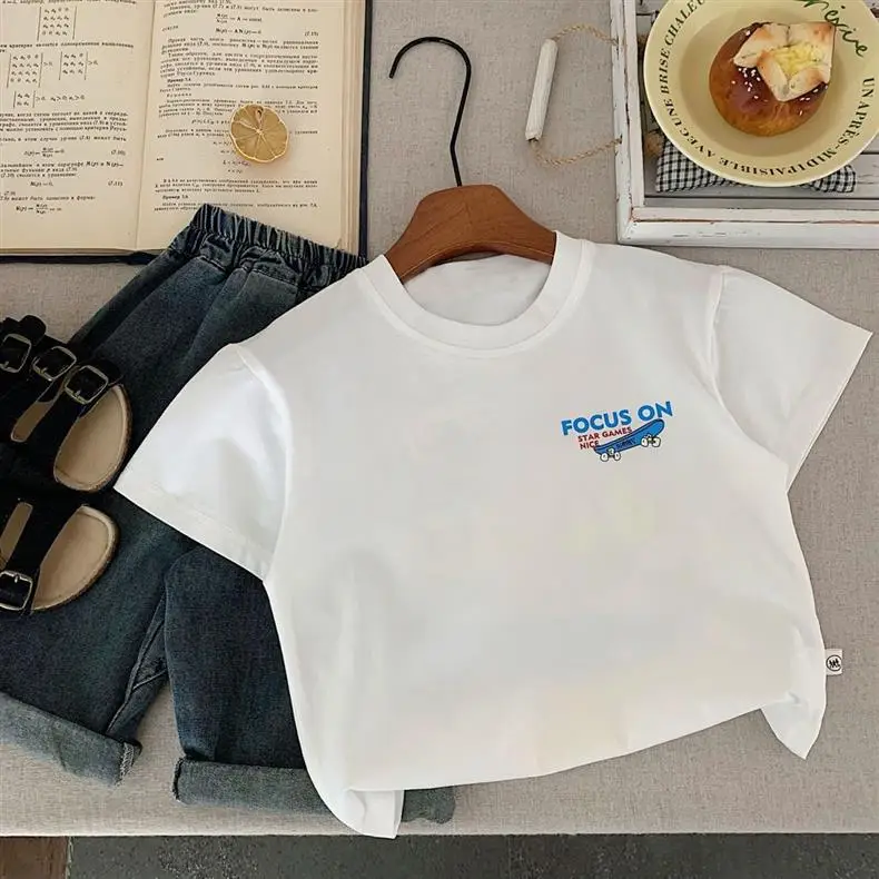 Boys Nowstop T-Shirt 2025 Summer Korean Style Small Medium — feature 10